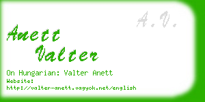 anett valter business card